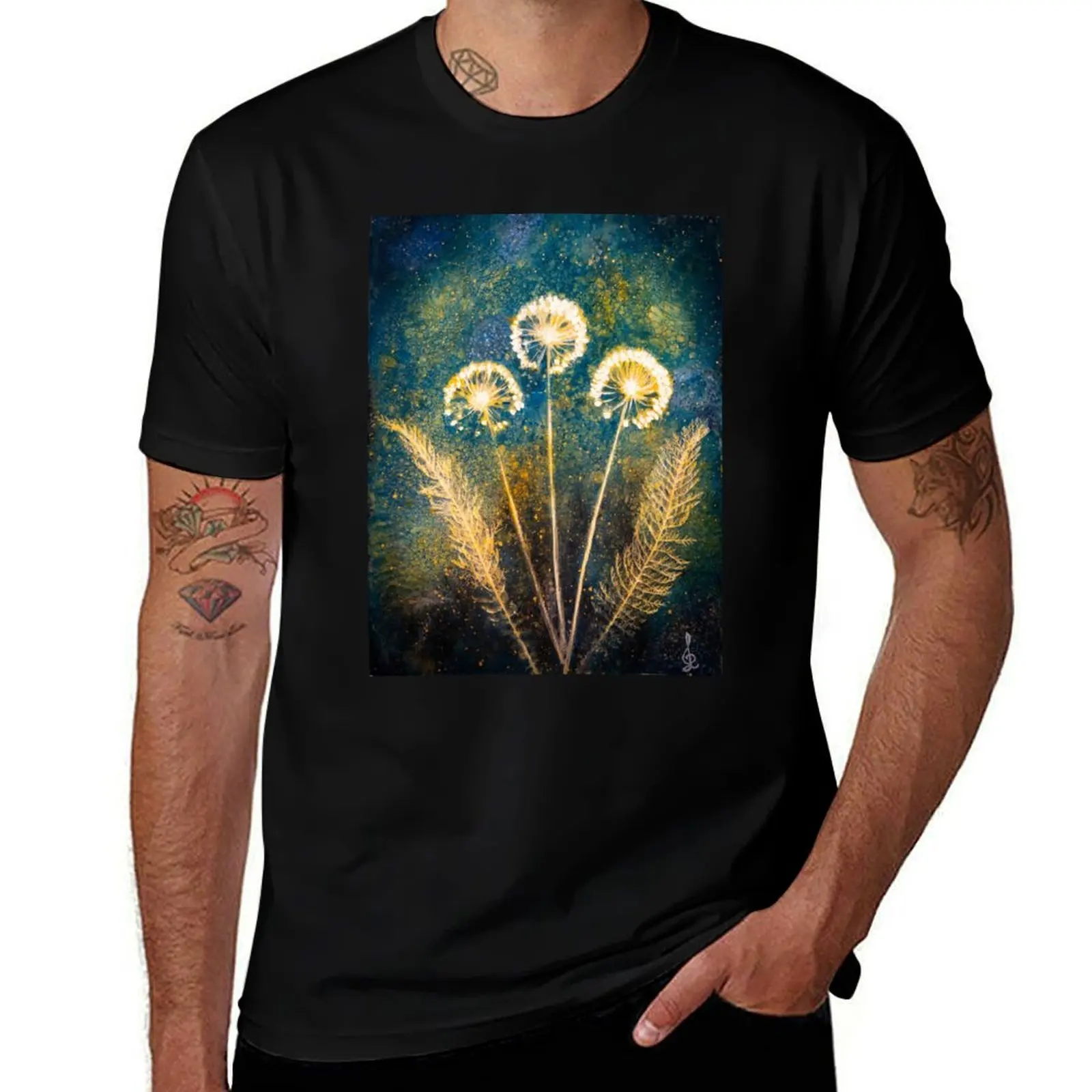 

Botanical cyanotype 6 T-Shirt cotton t shirt man t shirt men 100% cotton luxury brand man t shirt heavy cotton T-shirt