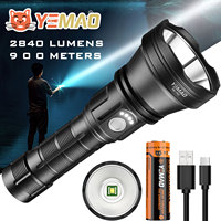 YEMAO 98KPro High Power Flashlight N95 2840LM LED Illuminator, 6 Modes W/Memory, 21700 FlashTorch, 900m Tactical lamp Long Range