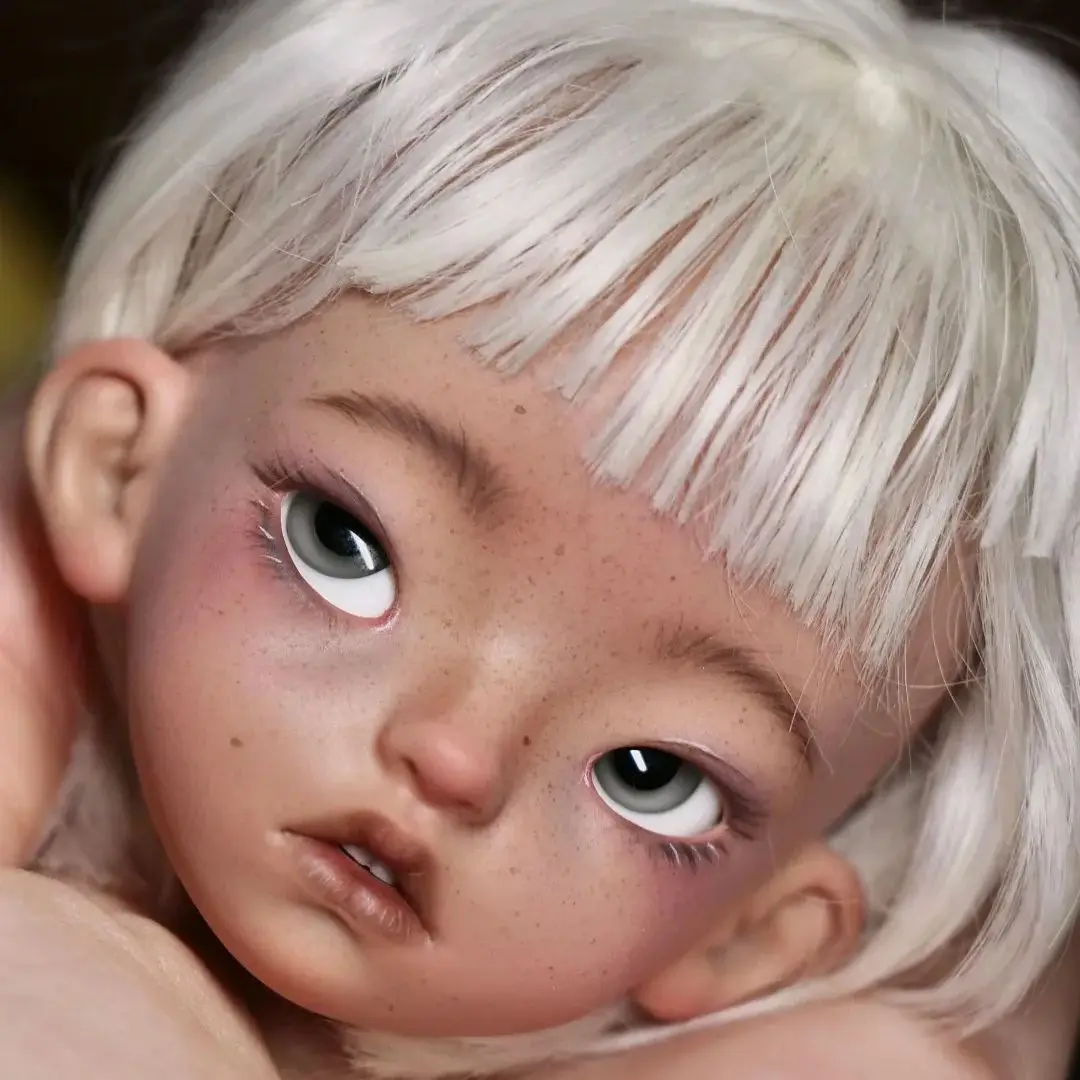 Nova boneca sd bjd 1/6 bailu menina cabeça âmbar bonito linda menina maquiagem brinquedo de resina de alta qualidade presente apenas uma cabeça