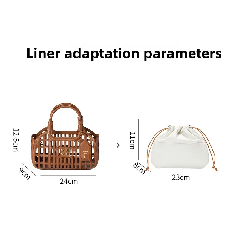 Hollow bag organizer insert For miuu women bag woven canvas storage bag support storage inner modification bag accessories