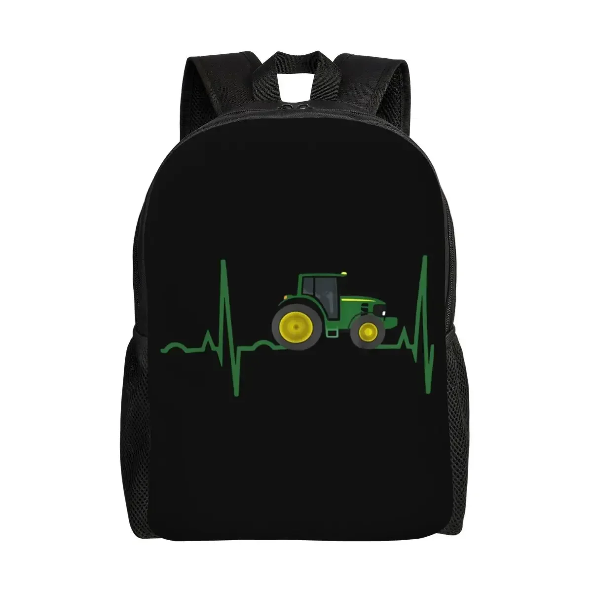 Custom Tractor Heartbeat Backpacks for Women Men College School Students Bookbag Fits 15 Inch Laptop Bags