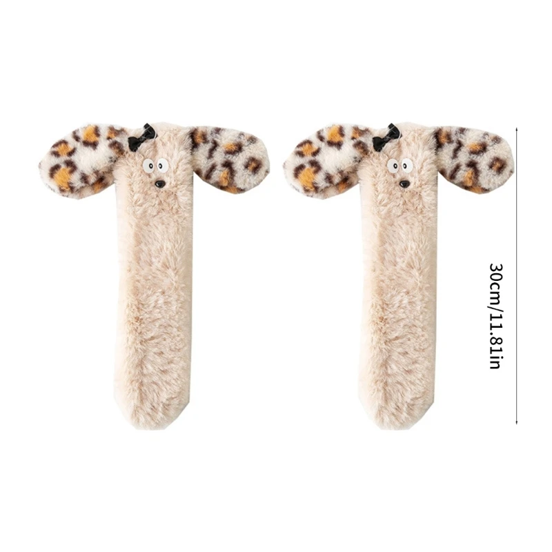 Women Cartoon 3D Dog Ears Fuzzy Plush Socks Winter Warm Thicken Soft Fleece Sleep Socks Thermal Floor Slipper Socks M6CD