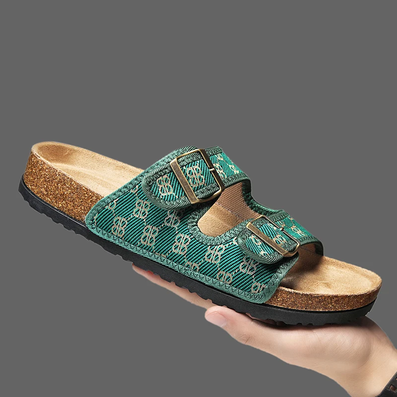 

UYOYU Men Slippers Classic Cork Clogs Fashion Casual Sandals For Men Thick Sole Suede Open Toe Slides Indoor Home Shoes Women