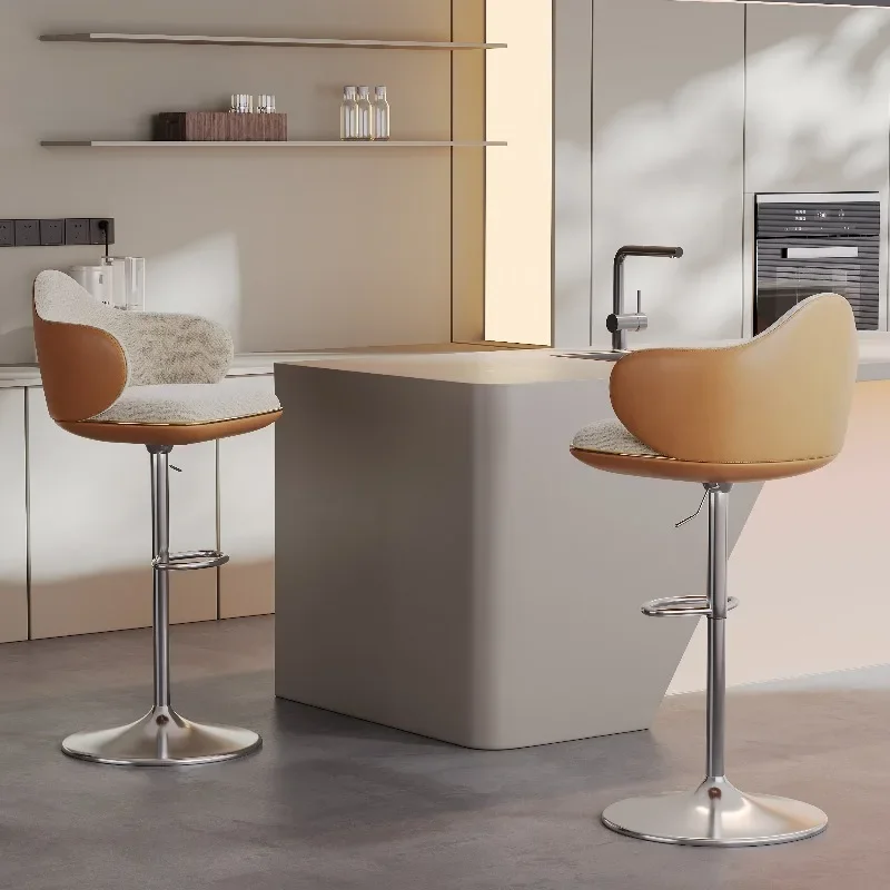 Modern Metal Bar Stool with Back, Comfort Designer Seating for Kitchen Dining & Living