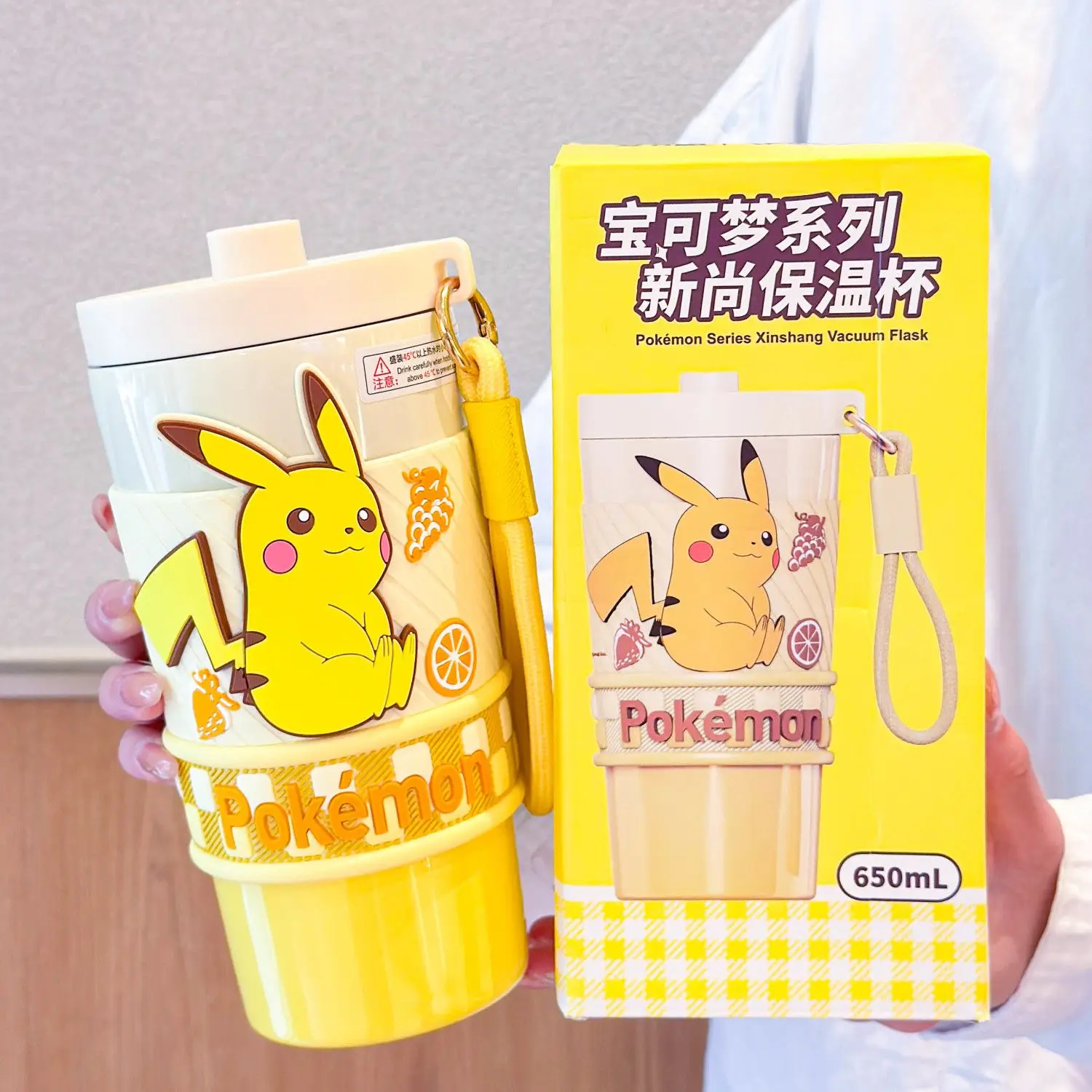 2025 New Pikachu Water Cup Children's Insulated Large Capacity Cartoon Straw Cup 316 Stainless Steel Coffee Portable