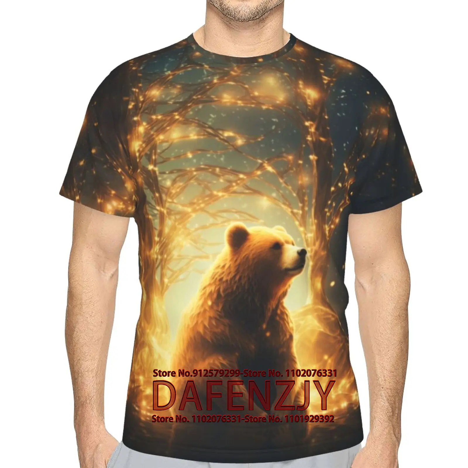 

Animal Bear T Shirts for Men,3D Printed Graphic Short Sleeve Tees