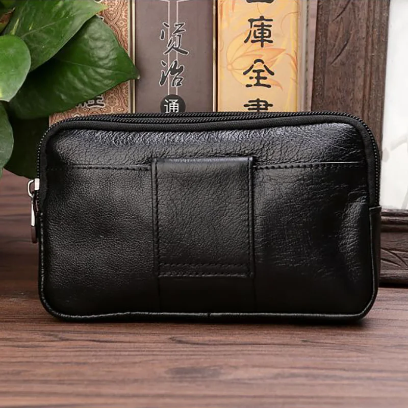 Echt leder Männer Zelle/Handy hülle Abdeckung Hüft tasche Zigarette männliche natürliche Haut 5,5-6.3 "Hüft gürtel Gürtel tasche Geldbörse