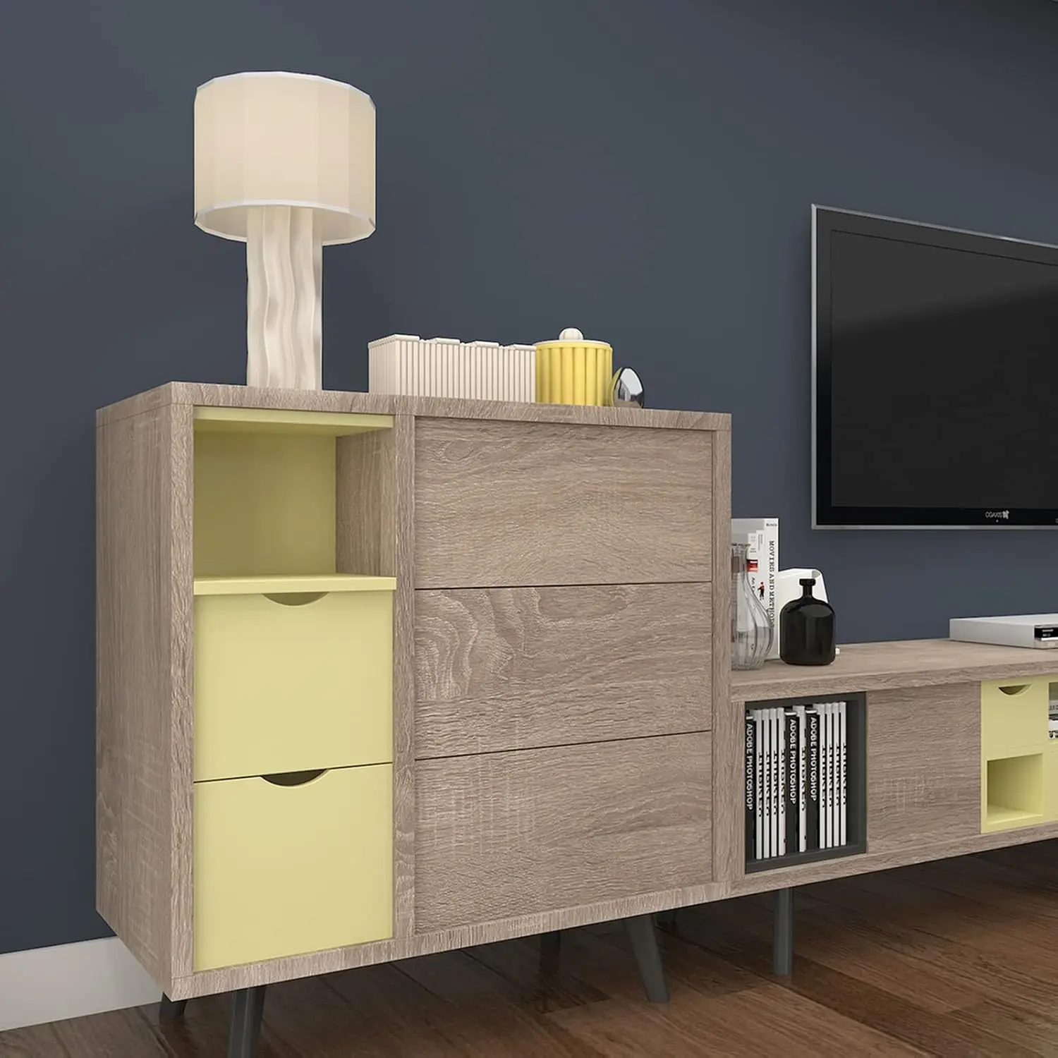 55 سنتيمتر واسعة الخشب الحبوب ديكور المنزل الأثاث مقاوم للماء الفينيل الجدار ملصق ذاتية اللصق بولي كلوريد الفينيل خلفية المطبخ خزانة الباب ملصق #3