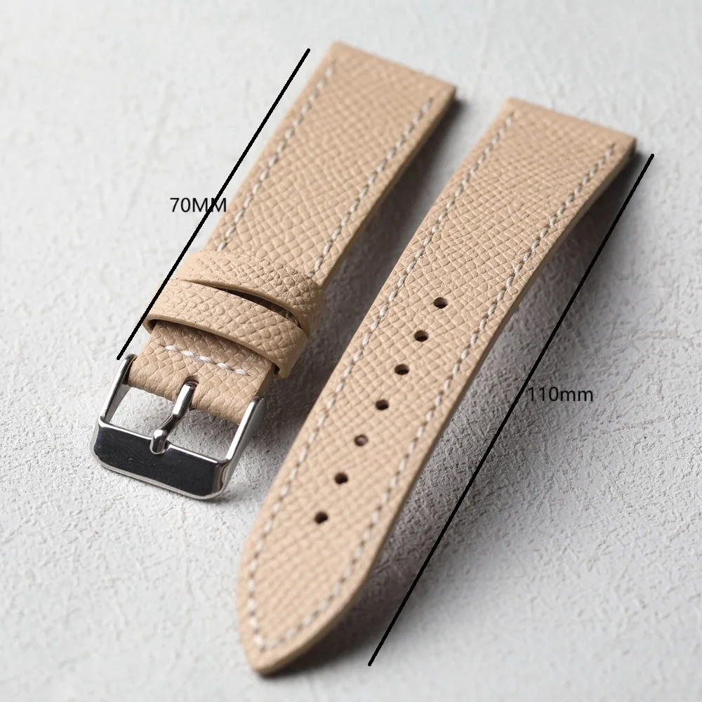 S size suitable for thin wrist headband leather strap, 18MM 20MM 22MM palm pattern short leather strap, women's watchband