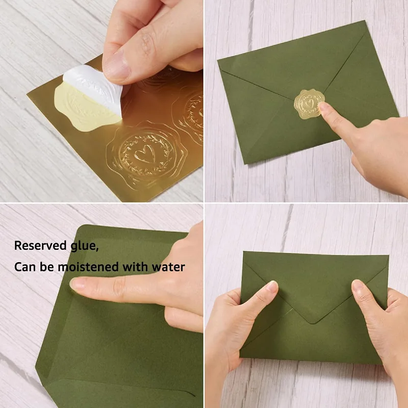 50 sztuk/partia Koperty A7 Oliwkowa Zieleń Artykuły Biurowe Papier 120g Zaproszenia Pocztówki Listy Pudełko Prezentowe Opakowanie Artykuły Ślubne — zdjęcie produktu 5