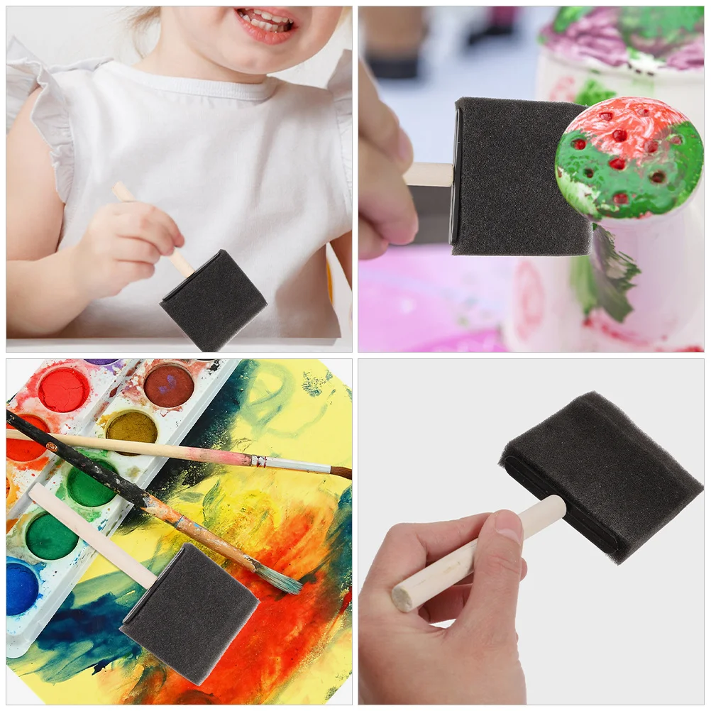 

24Pcs Sponge Paint Brushes Handheld Drawing Stamps for Kids Art Projects Oil Watercolor Acrylic Gouache Creative Gifts