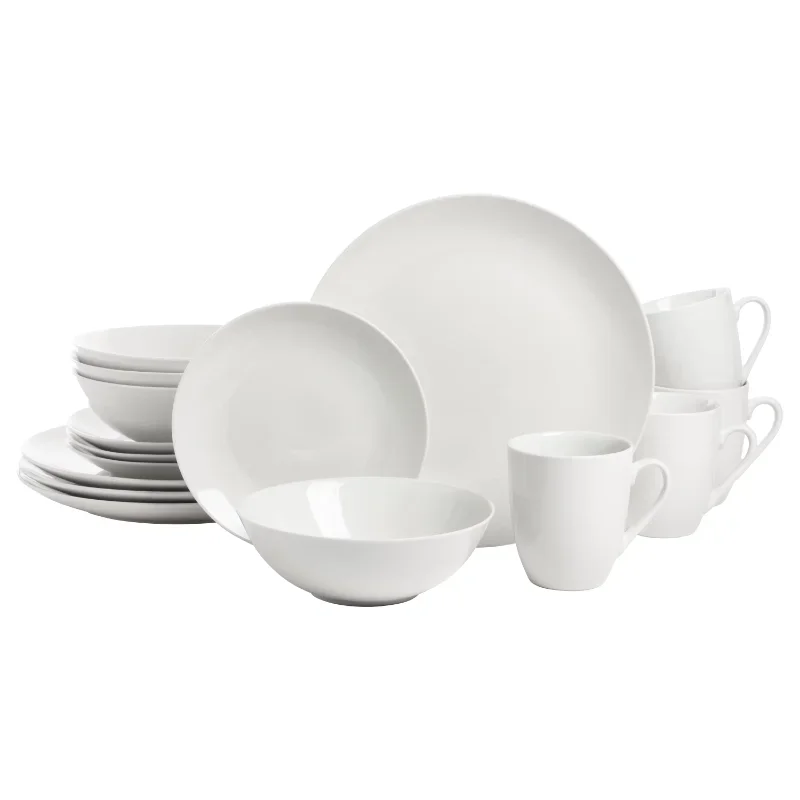 Ten Strawberry Street Simply White Coupe 16-Piece Ceramic Dinnerware  bone china dinner dinner plate set  dinner