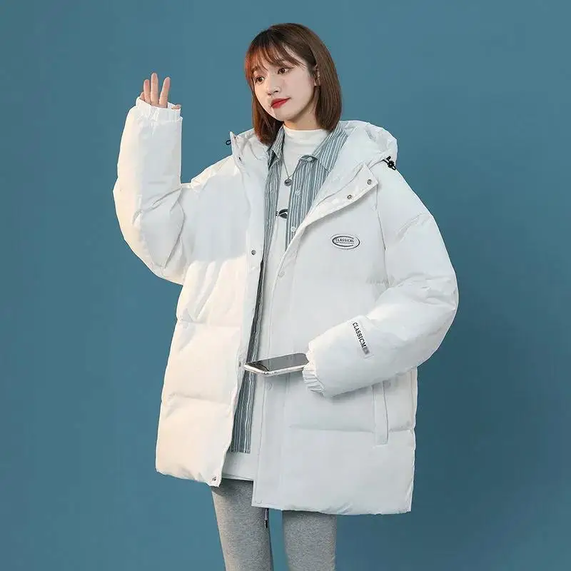 2023 New Autumn and Winter Cotton Coat Female Student Simple and Thickened Hooded Winte Coat Women  Puffer Jacket Women