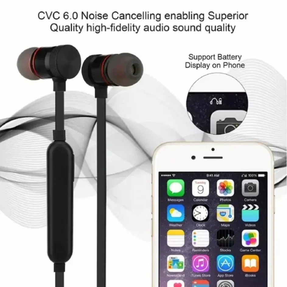 Neckband Bluetooth Earphones In Ear 4.2 Stereo Surround Sound Magnetic Earbuds for Sports Running Gym Daily Wear Use