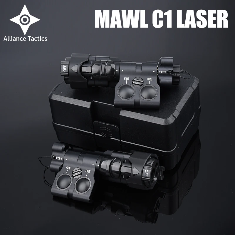 

Airsoft WADSN Metal MAWL C1 Laser Pointer Red Blue IR Green Dot Sight Aiming Laser With MAWL Battery Extension Warehouse for AA