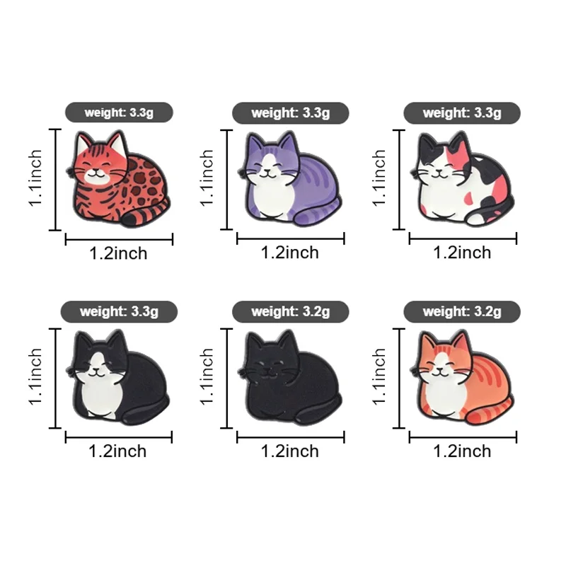 2–6-teiliges Set mit Tier-Sammlerpins, Cartoon-Katze, Hund, Ente, Flork, Memes, „This Is Fine“, Emaille-Brosche, Waschbär-Dino-Abzeichen, Origami-Schmuck – Detail 5