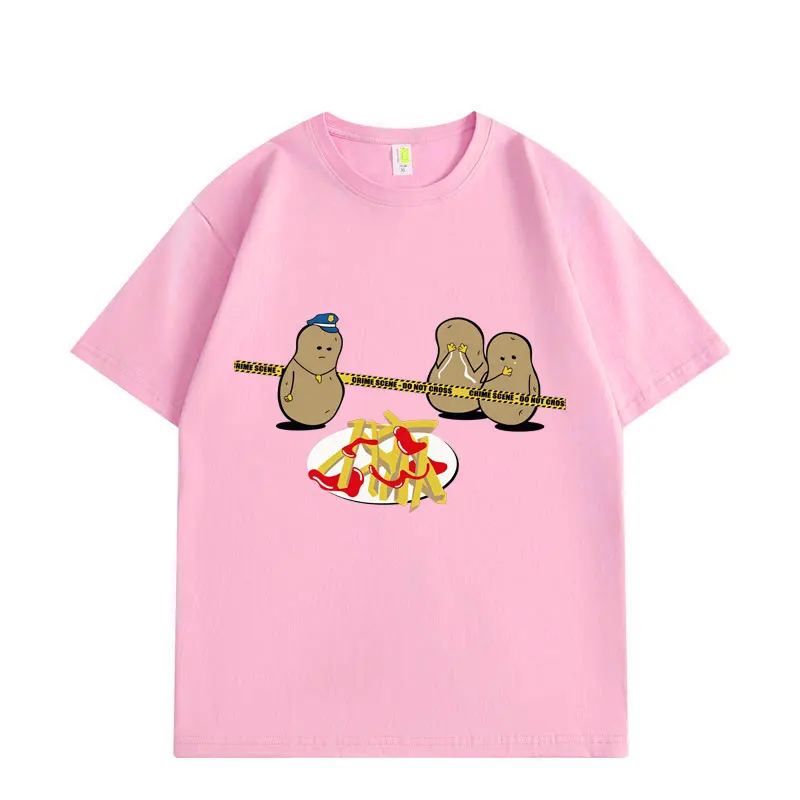 Potato Murder Funny Meme T-shirt High Quality Fashion Short Sleeve T-shirts Men Women Casual Loose Cotton T Shirts Streetwear