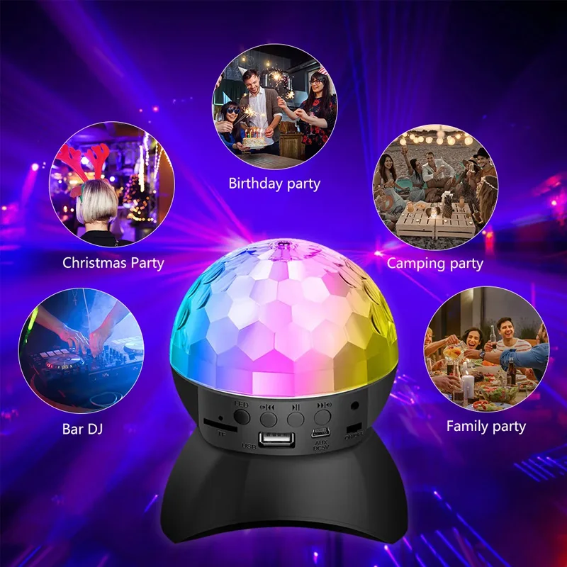 RGB Projection Ambient Light USB Rechargeable DJ Disco Light Birthday Party Decoration Stage Lights