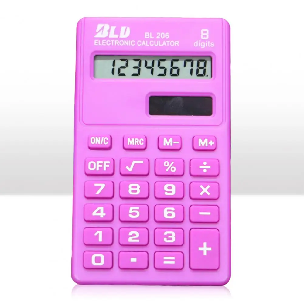 Mini Calculator Cartoon Candy Color Portable 8 Digits Display Student Calculator Office Supplies