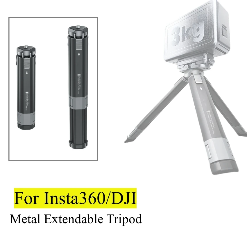 

Extendable Metal Tripod for Insta360/DJI Tripod Bracket Action Cameras DSLR Accessories