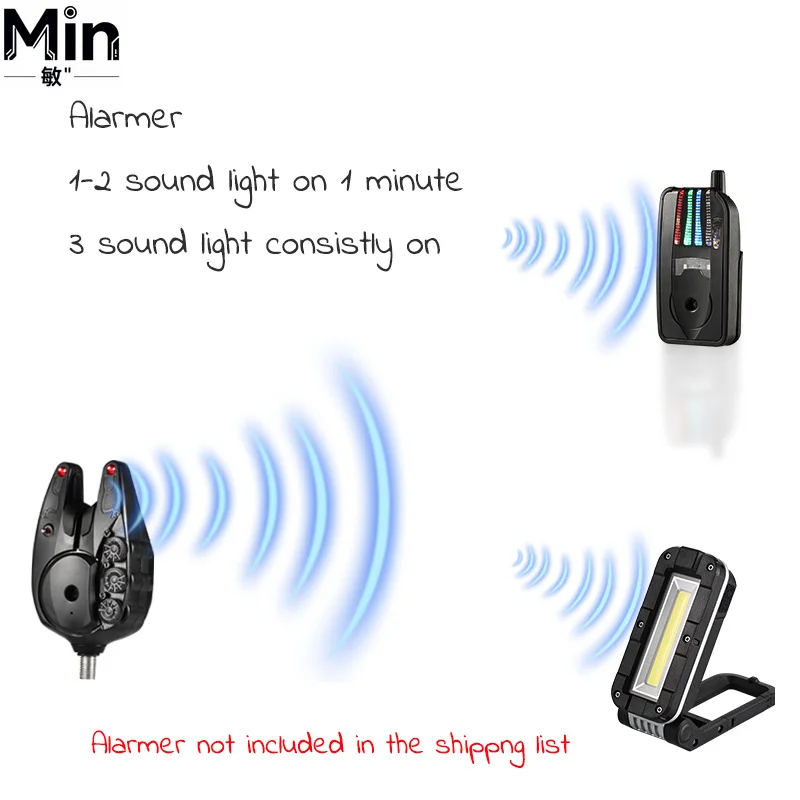 Multifunctional LED Fishing Light Adjustable Alarm Sensor Light Magnetic Waterproof Design