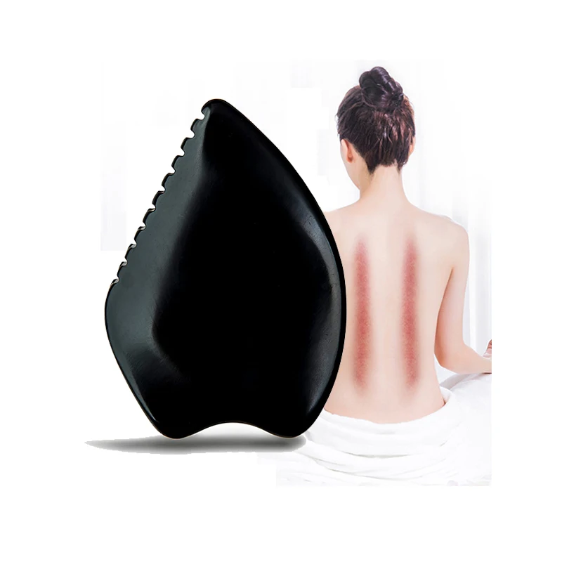 Natural Black Bian Stone Gua Sha Traditional Scraper Tool Gua Sha Facial Body Massage Tool Gua Sha Massage Unique Gua Sha Stone