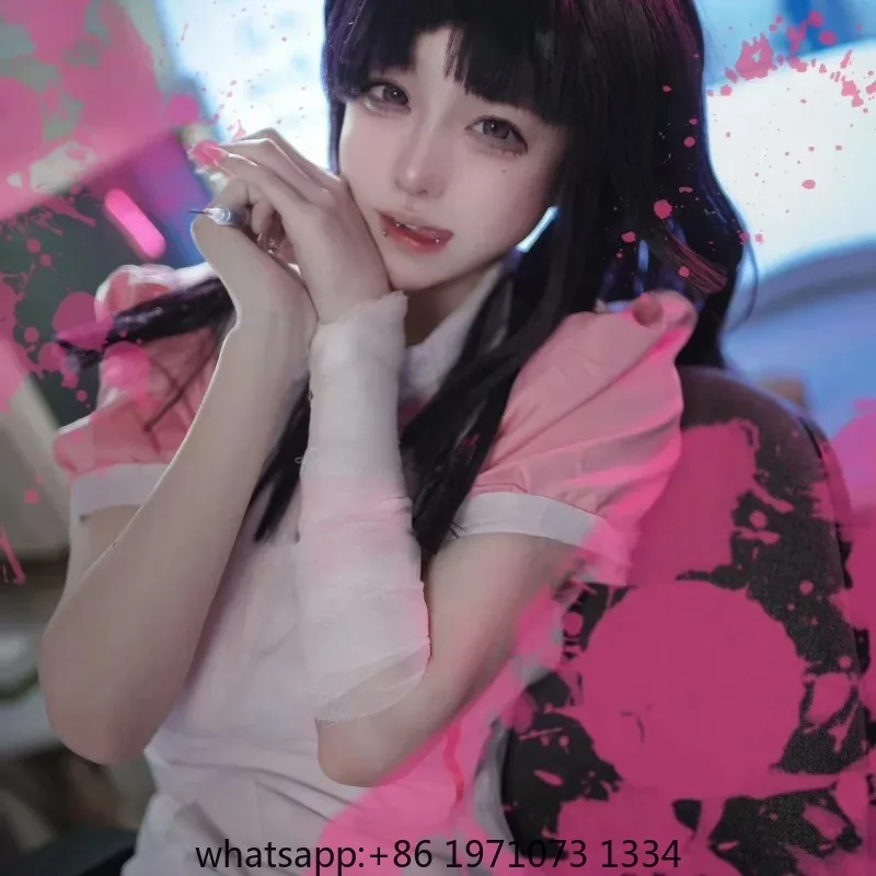 Danganronpa Mikan Tsumiki Cosplay Outfit With Wig Anime Halloween Despair Ultimate Nurse Uniform Maid Costume Full Set For Women view 3