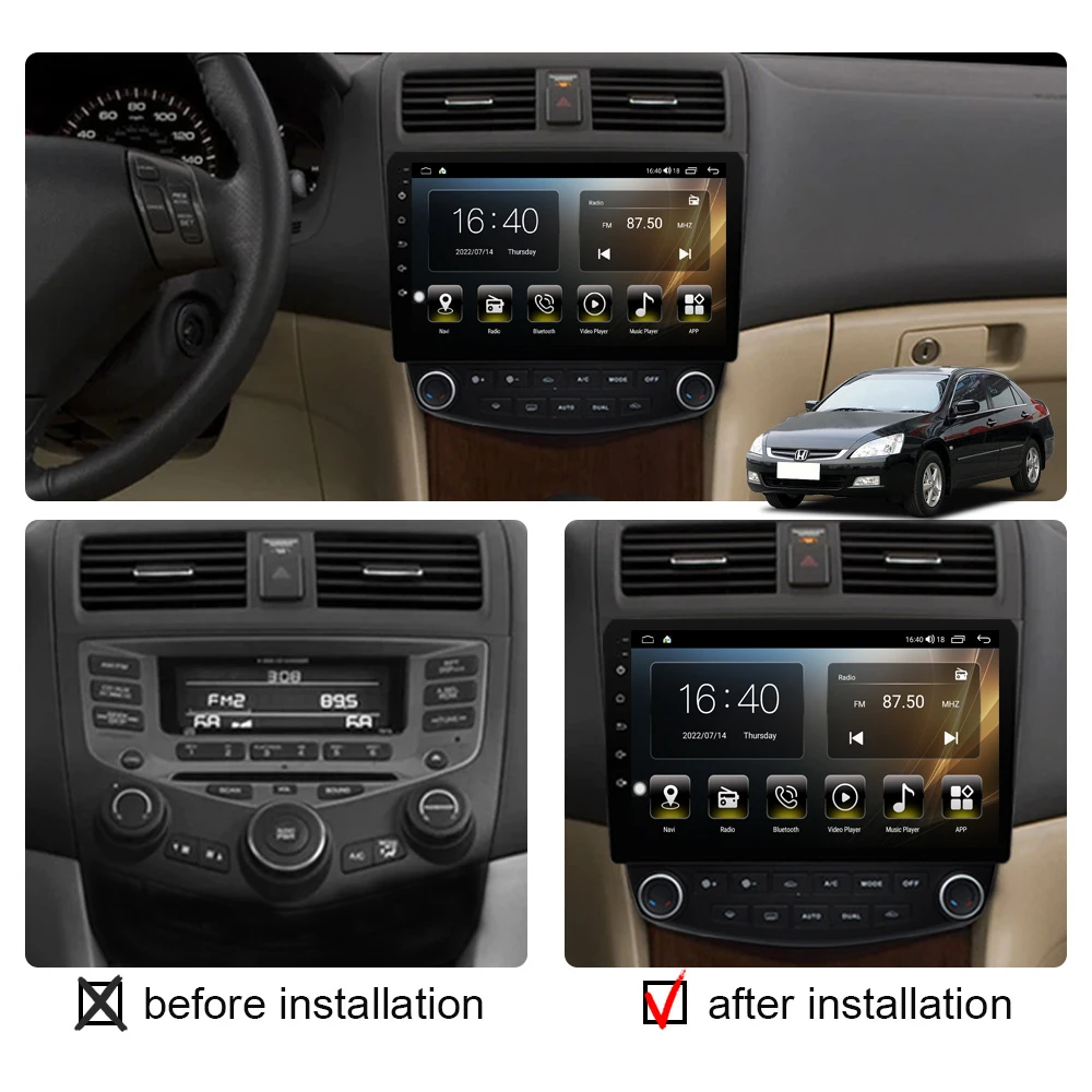 Nedehe Car Radio Android 11 For Honda Accord 7 2003-2008 Multimedia Audio Player Auto Stereo GPS Head Unit Carplay QLED Screen