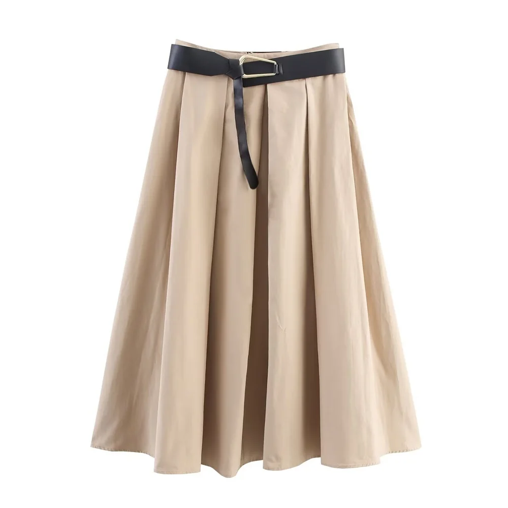 

Fashion Belted Cloak Style Semi-Skirt for Women Popular Half Skirt Women's Clothing Tops