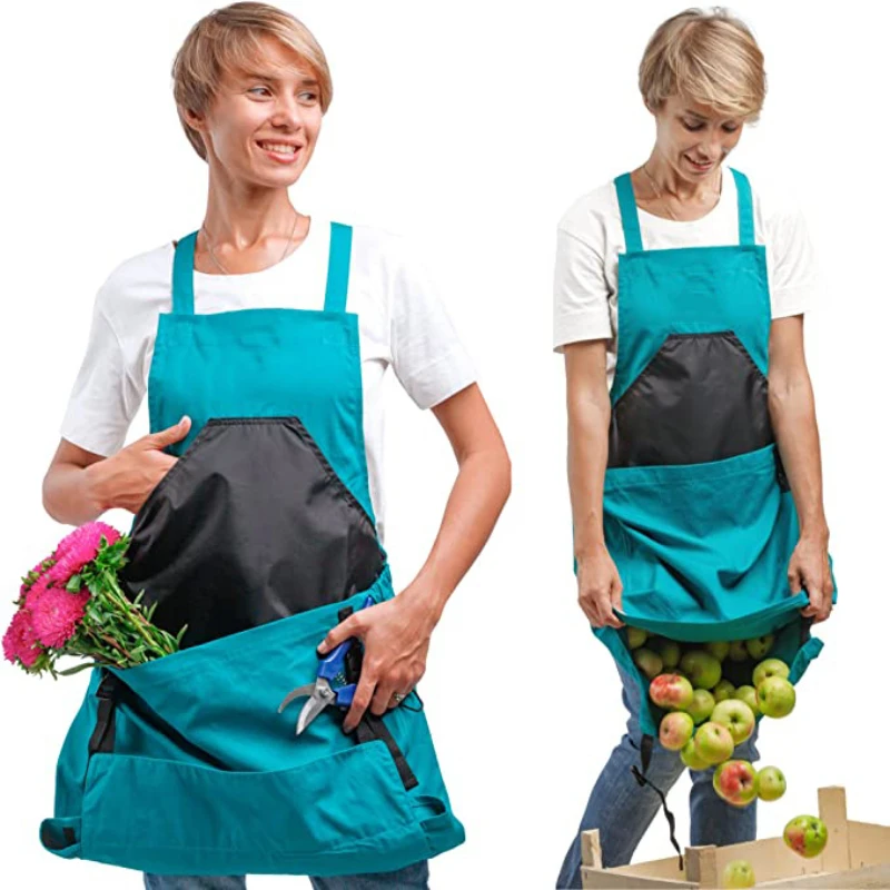 

Garden Picking Apron Large Pocket Gardening Fruit Storage Bag Multi-purpose Backpack Apron Vegetable Garden Foraging Bag