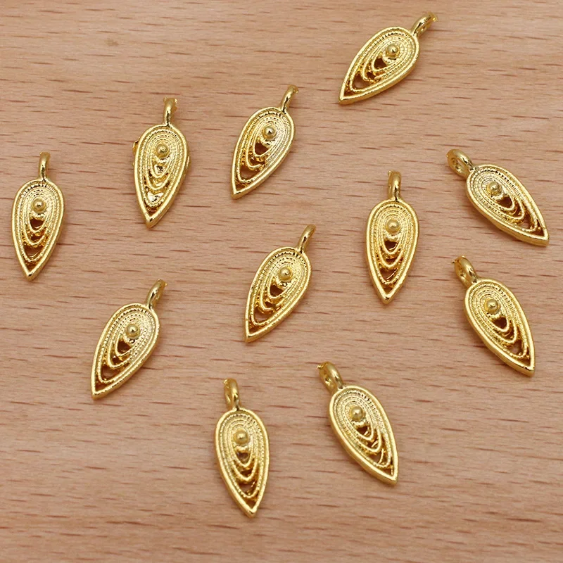 New 5*13.5mm 50pieces/bag Zinc Alloy Mini Multilayer Water Drop Charms Pendants for Girls Earrings Jewelry Accessories