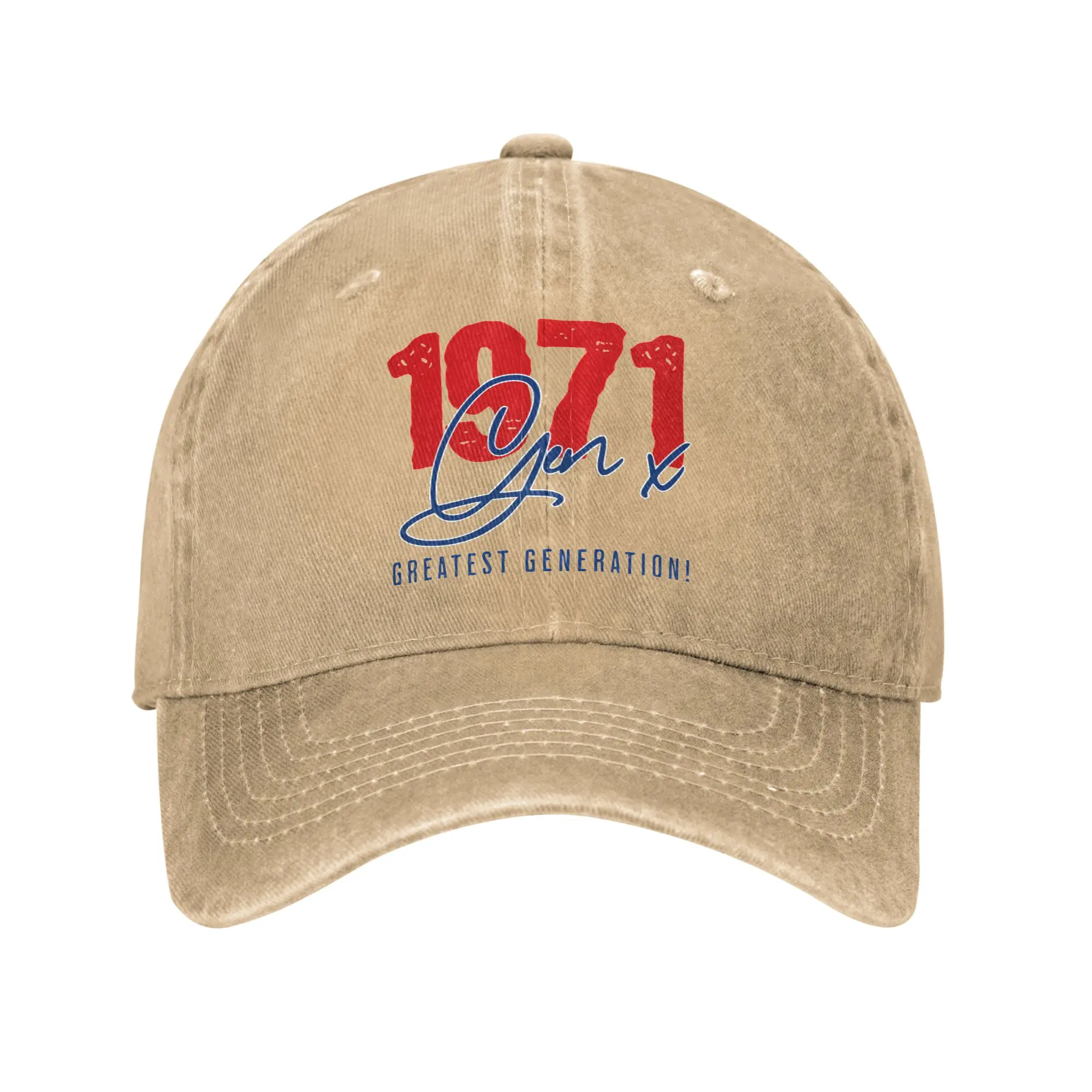 Generation X 1971 Baseball Caps Casual Distressed Denim Washed  Headwear for Men Women Outdoor Activities Gift Hats Cap
