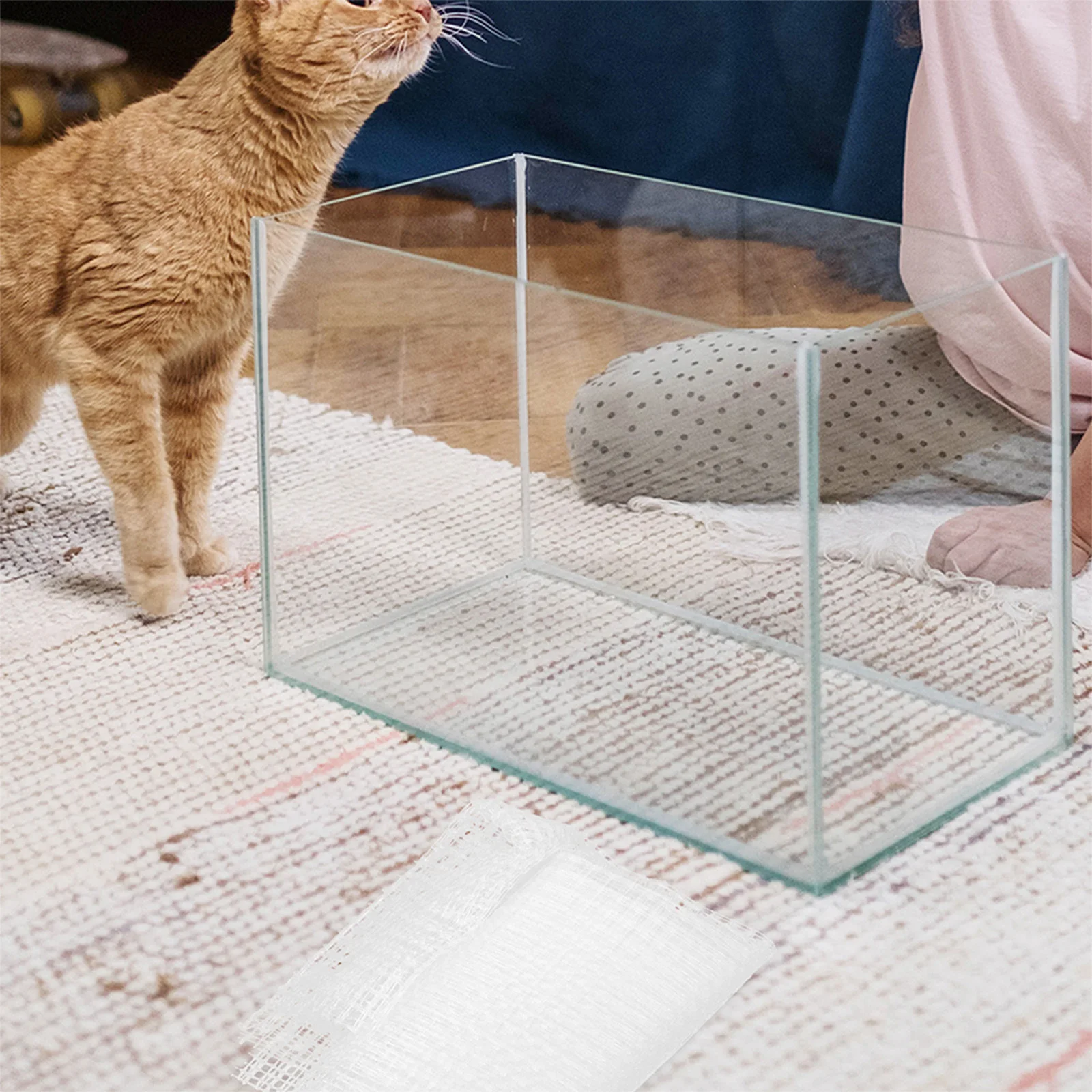 Fish Tank Anti-Jumping Net 60X40Cm Pe Mesh Aquarium Protective Nets Escape-Proof For Small Fish Turtle Tank Supplies