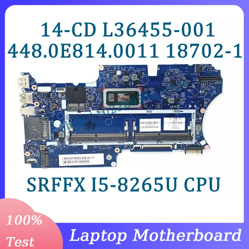 L36455-001 L36455-601 L37630-001 18702-1 Pour HP 14-CD Ordinateur Portable Carte Mère 448.0E814.0011 Avec SRFFX I5-8265U CPU 100% Testé Bon