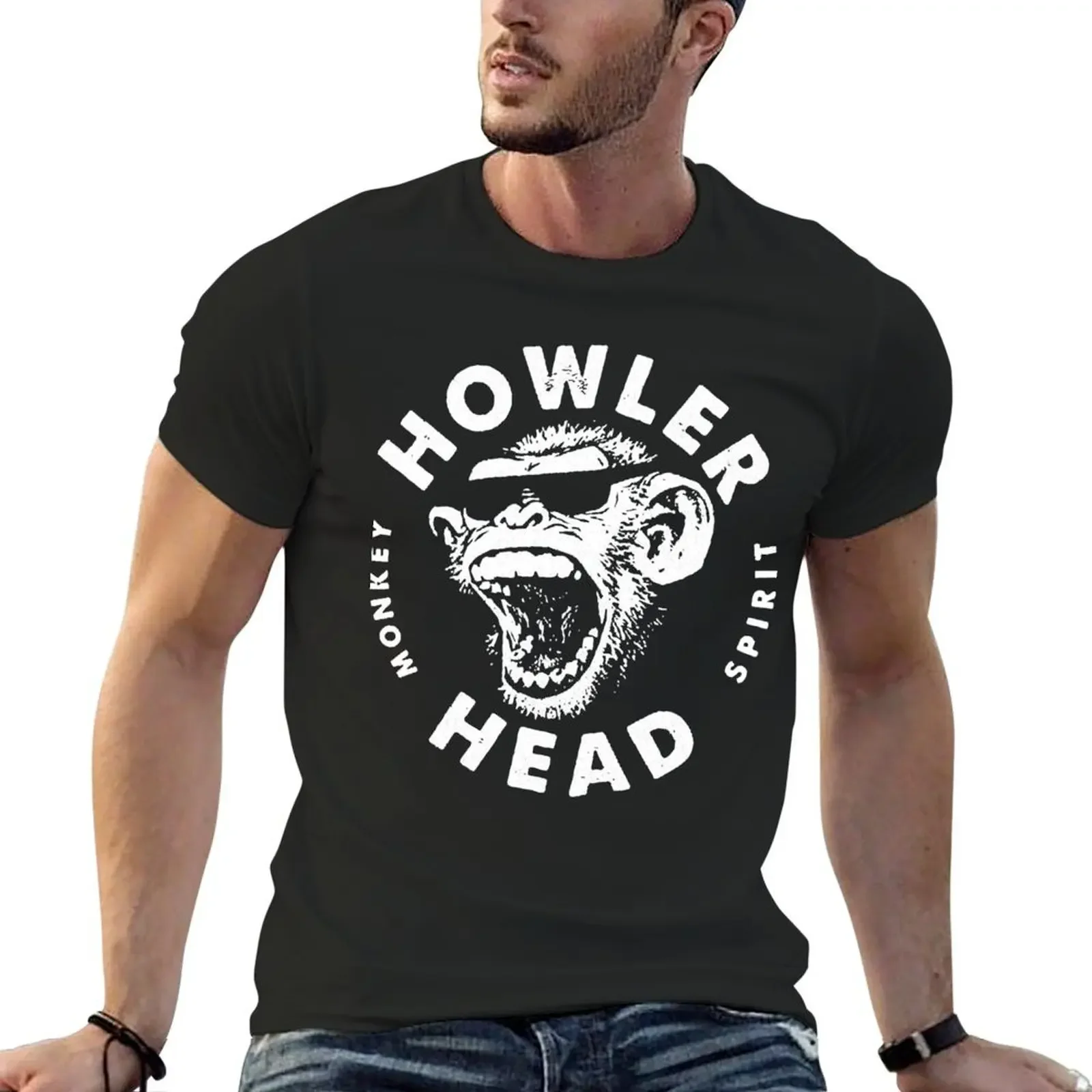 Howler Head Monkey Kentucky Bourbon Whiskey Vintage Logo Tee Classic T-Shirt Funny t-shirt summer tops t shirts for men pack