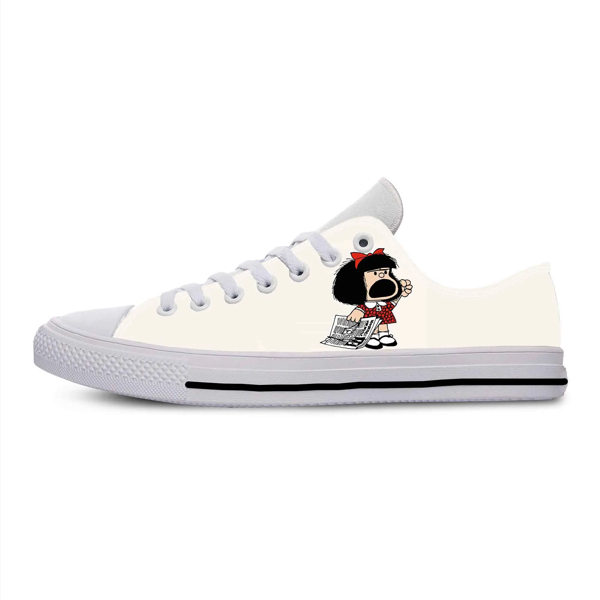 Hot Mafalda Anime Cartoon Comic Manga Cute Fashion Casual Cloth Shoes Low Top Comfortable Breathable 3D Print Men Women Sneakers