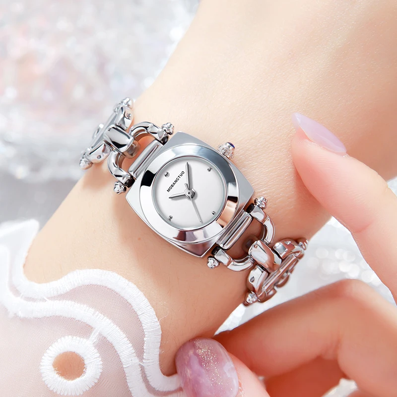 Orologio in argento dorato orologio da polso al quarzo da donna bracciale rigido di lusso orologi orologio da donna ragazza vestito moda femminile dorato nuovo Reloj