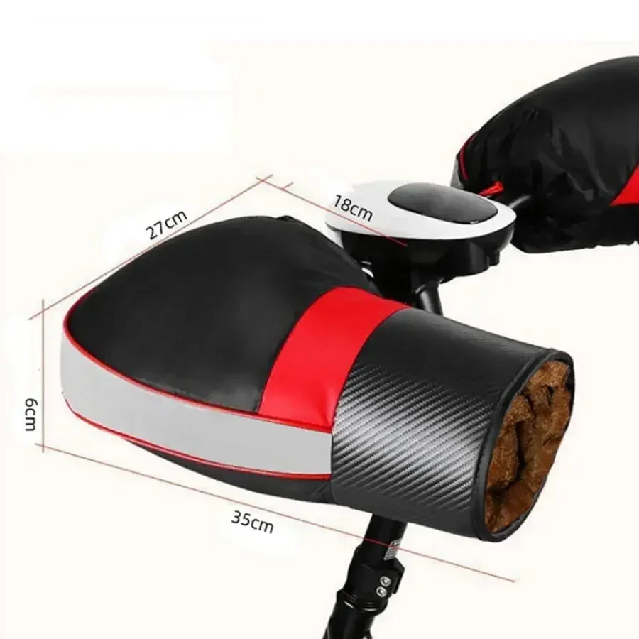 

Autumn and Winter Cycling Gloves PU Material Waterproof Electric Vehicle Motorcycle Grips Thickened Cotton Gloves Spot Wholesale
