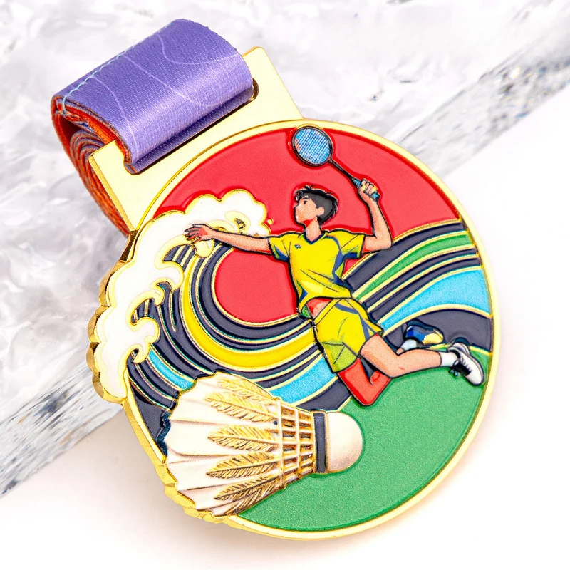 Badminton medal school sports meeting physical education competition trophy children adults badminton prizes commemoration
