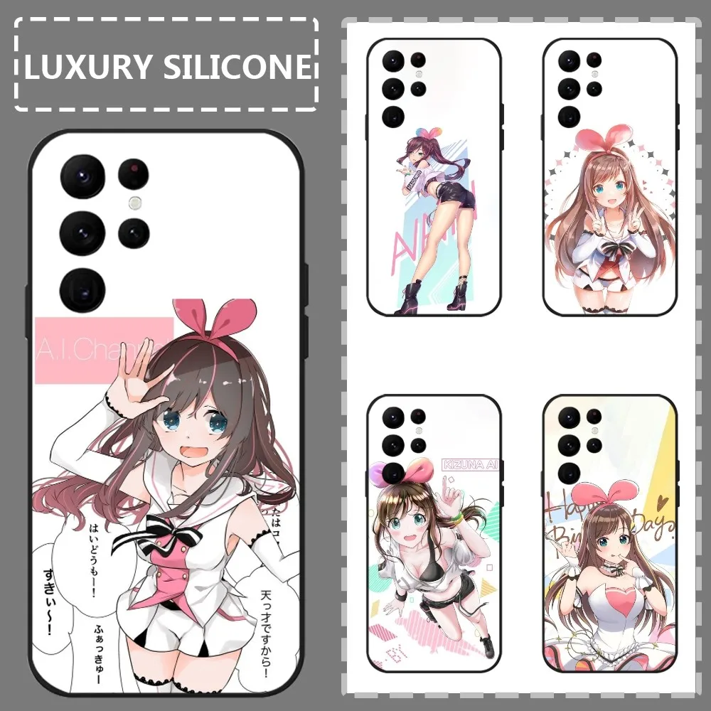 

K-KizUnaS A-AI Cute Hallo Phone Case For Samsung Galaxy S24 Ultra S22 S23 Ultra S21 S20 5G Protective Silicone TPU Funda