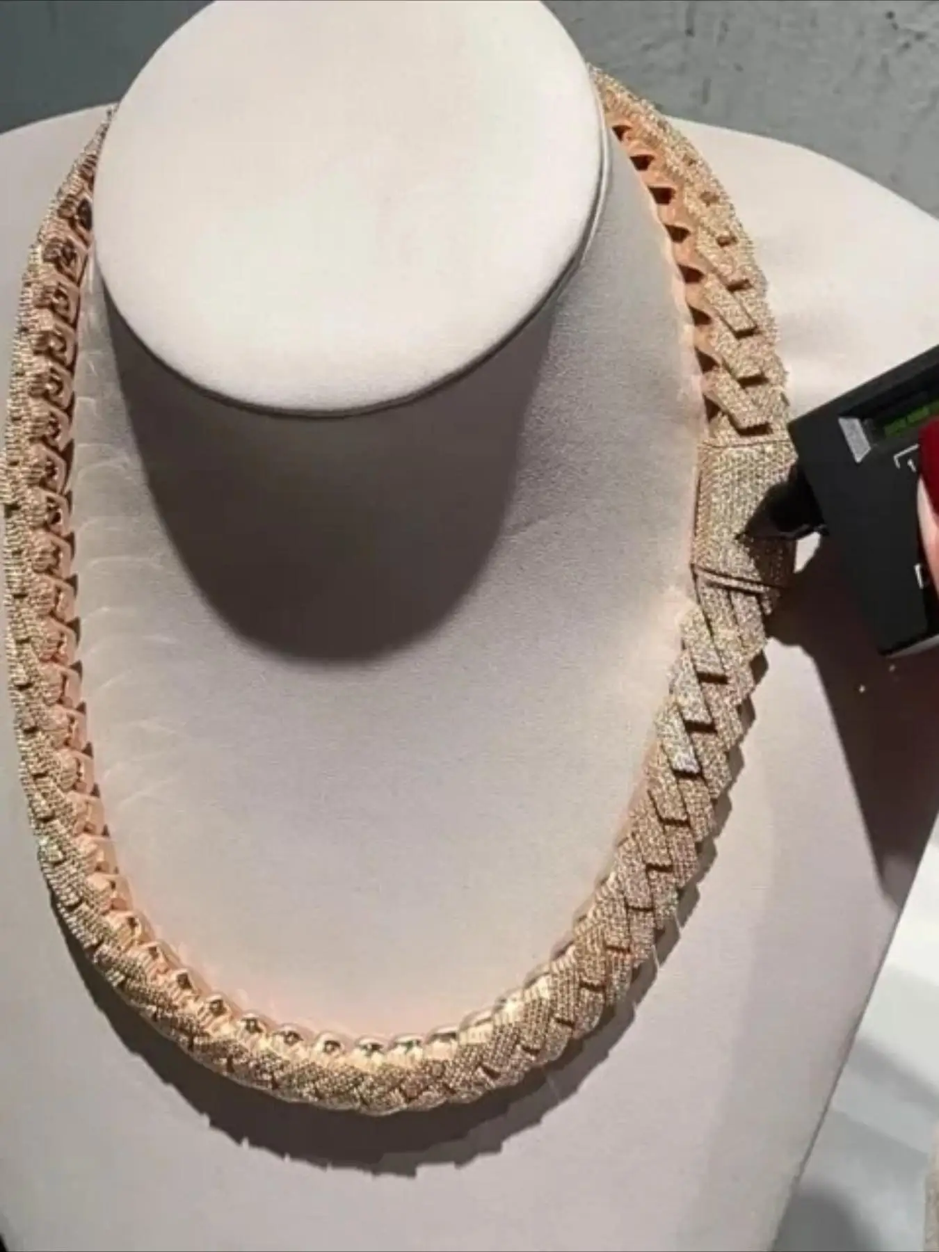 High Quality 20mm Hip Hop Rap Style Luxury Round Diamond Necklace,Dimensional Chain Buckle Men's Cuban Chain Jewelry Necklace