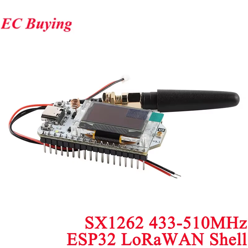 ESP32 SX1262 LoRa 433-510MHz OLED Display WIFI Module Development Board 433mhz for Arduino LoRaWAN Shell Meshtastic Mesh Network