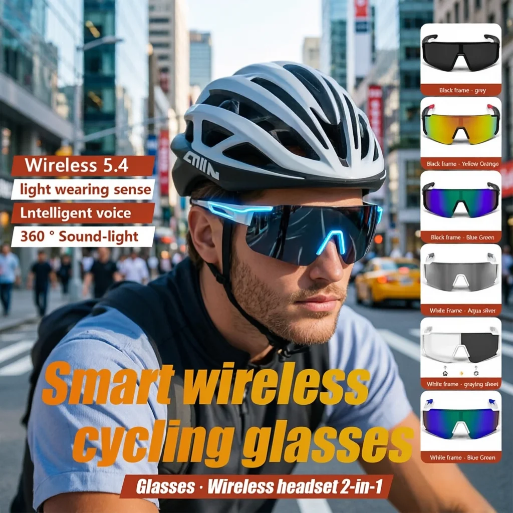 

Newest AI Smart Glasses Audio Wireless Bluetooth Call Music Outdoor Cycling Sports Headphone Sunglasses