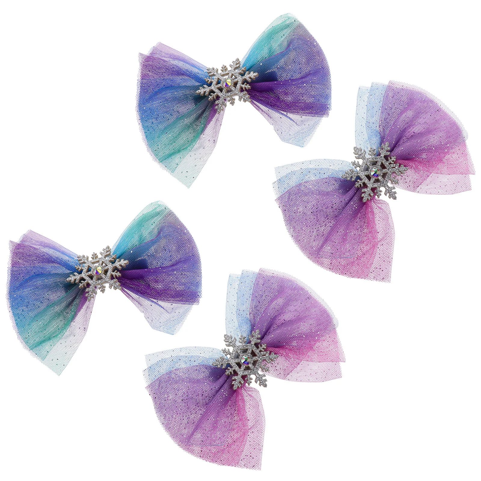 

4pcs Bow-Knot Hairpin Snowflake Design Christmas Hair Clips For Women Girls Holiday Party Accessory Xmas Barrettes