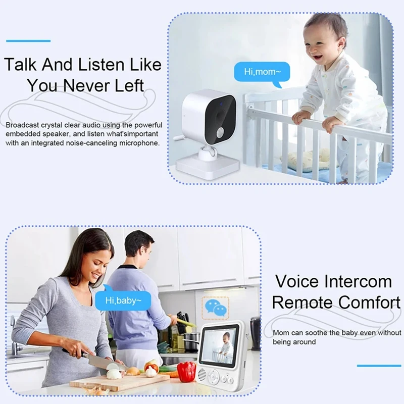 2.8Inch LCD Video Baby Monitor 2.4G Wireless Security Baby Camera 2-Way Talk Night Vision Temperature Baby Cry Alarm