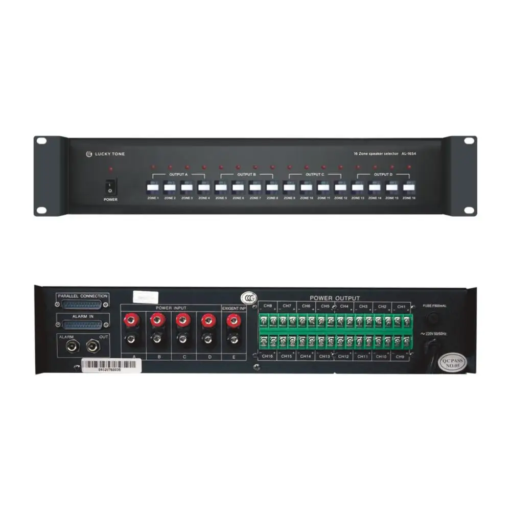 

High Power PA System 4 Audio Inputs And 4 Groups Speaker 16 Zone Speaker Selector For Audio Analog