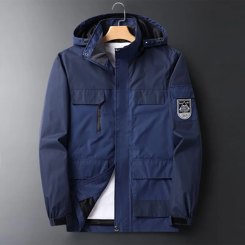 

2024 Spring and Autumn Fashion Trend Waterproof Warm Blazer Men's Casual Loose Comfortable Large Size High Quality Hooded Coat