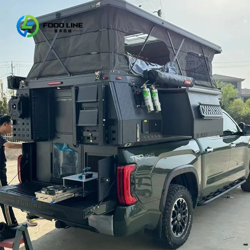 Customized Truck Bed Camper With Hydraulic Lifting Roof And Mesh Windows For Family Camping Bulk Purchase Cheap Wholesale Rate