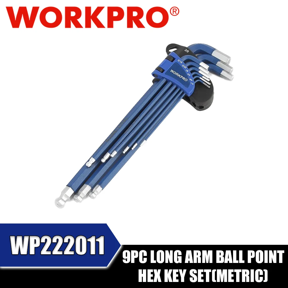 WORKPRO WP222011 9PC LONG ARM BALL POINT HEX KEY SET(METRIC) Hand Tools