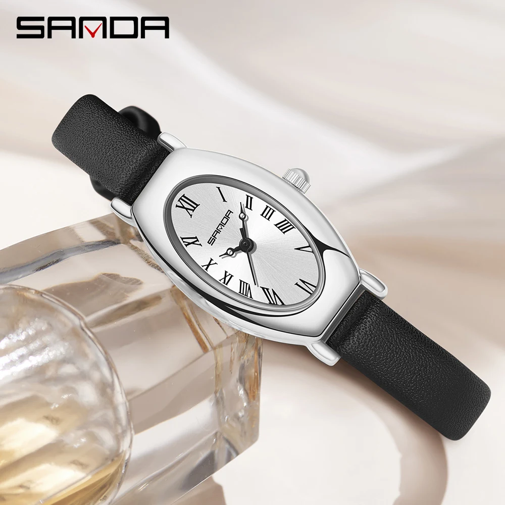 Sanda 1123 New Arrival Elegant Design Roman Number Square Dial Waterproof Quartz Movement Business Women Analog Wrist Watch